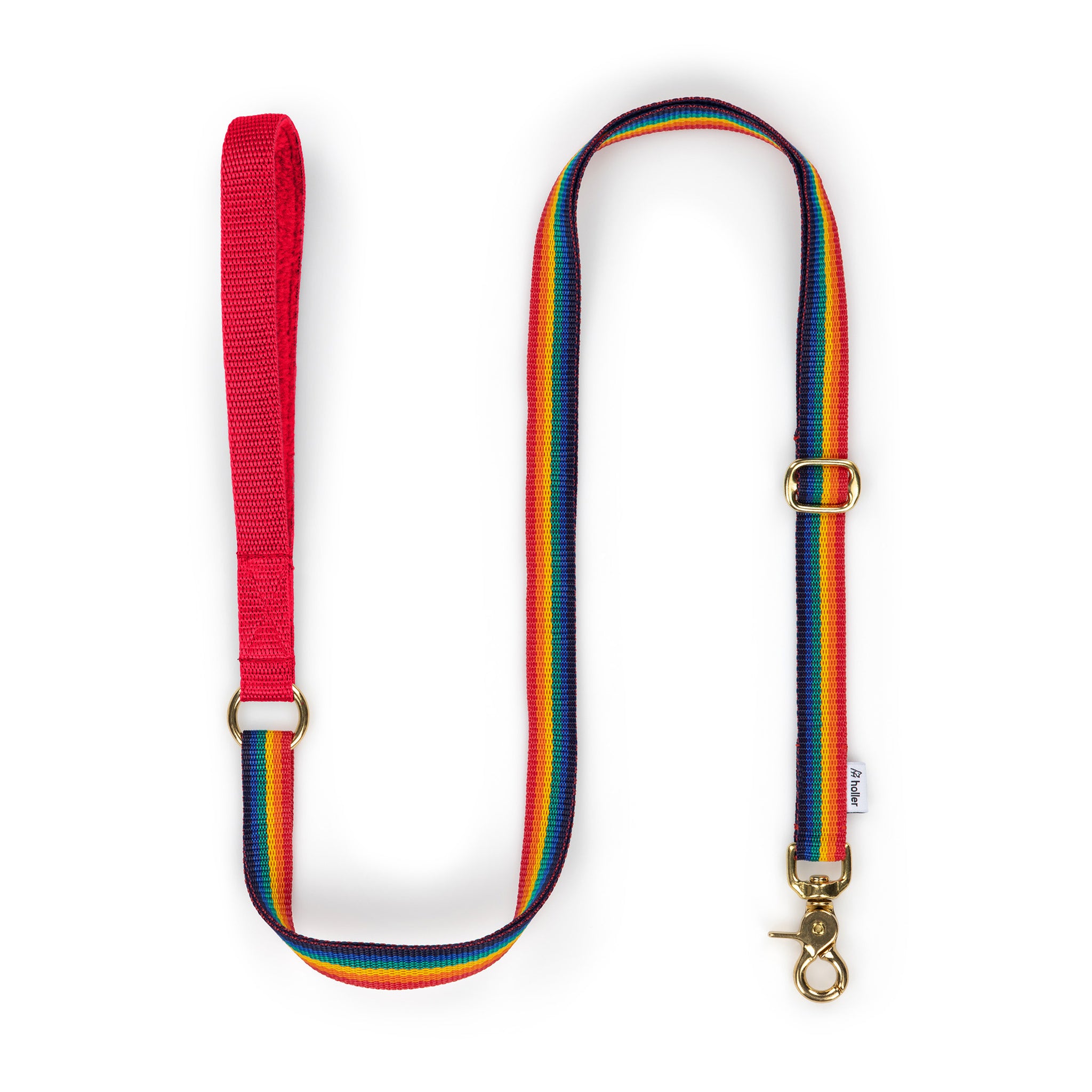 Rainbow + Red Custom-made Extendable Lead - With Soft Touch Handle. - Pet Leashes - Holler Brighton - Holler Brighton