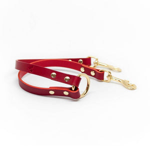 Red - Leather Twin Lead Extension - Holler Brighton