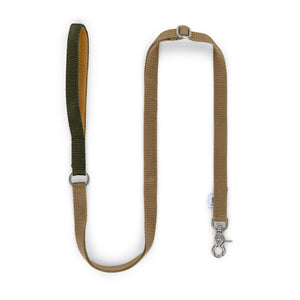 Beige + Olive Custom-made Extendable Lead - With Soft Touch Handle. - Pet Leashes - Holler Brighton - Holler Brighton