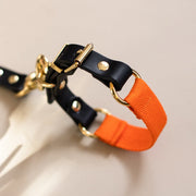 Orange and Black - Leather + Cotton Collar - Collar - Holler Brighton - Vackertass