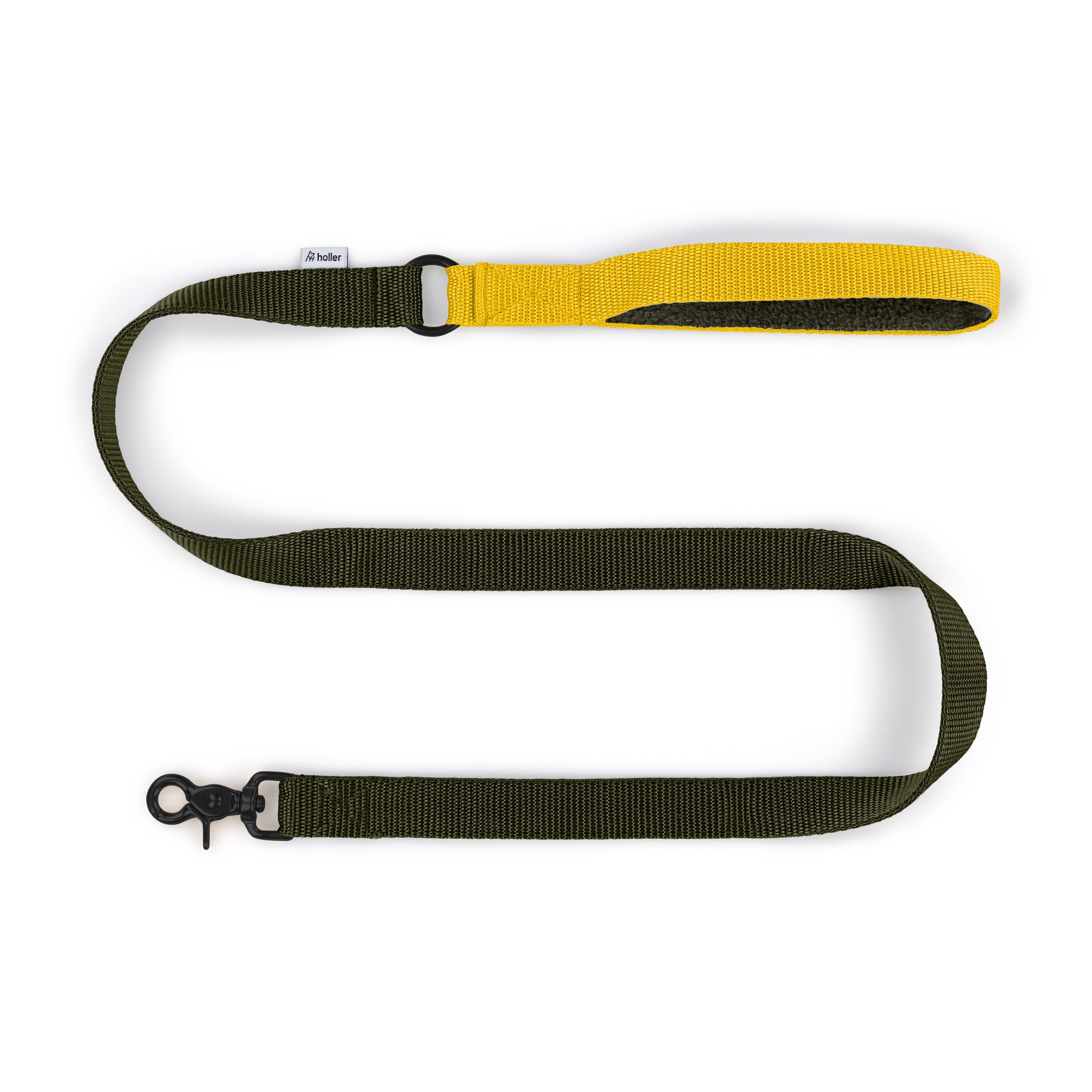 Olive + Yellow Lead - With Soft Fleece Lined Handle - Lead - Holler Brighton - Holler Brighton