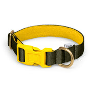 Olive + Yellow Webbing Clip Collar - Collar - Holler Brighton - Holler Brighton