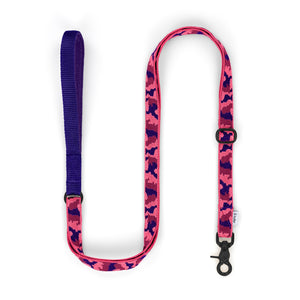 Pink Camo + Purple Custom-made Extendable Lead - With Soft Touch Handle. - Pet Leashes - Holler Brighton - Holler Brighton