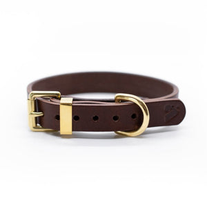 Brown - Classic Leather Collar - Collar - Holler Brighton - Vackertass