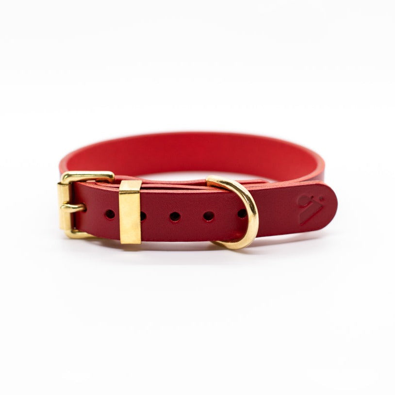 Red - Classic Leather Collar - Collar - Holler Brighton - Vackertass