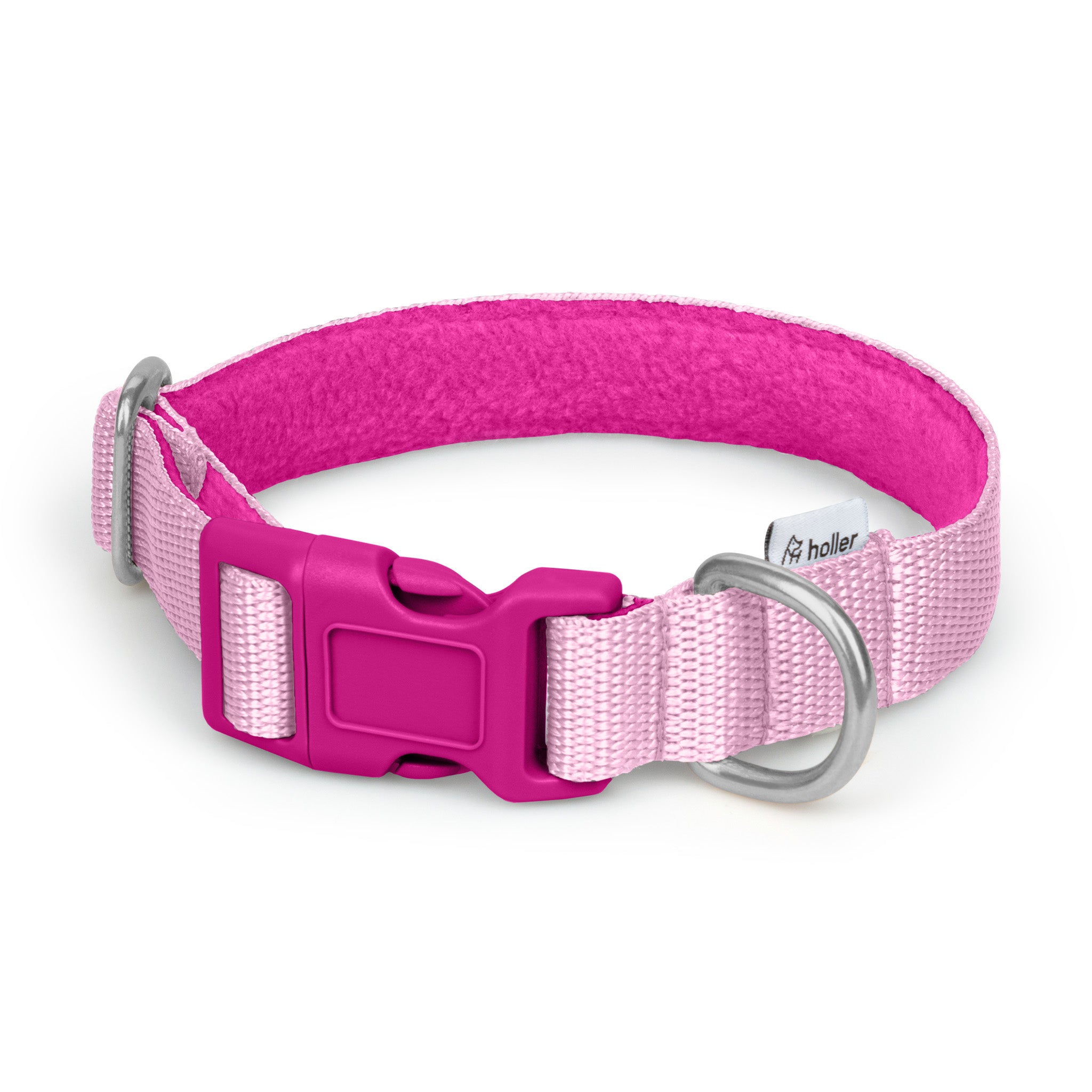 Baby Pink + Cerise Webbing Clip Collar - Collar - Holler Brighton - Holler Brighton