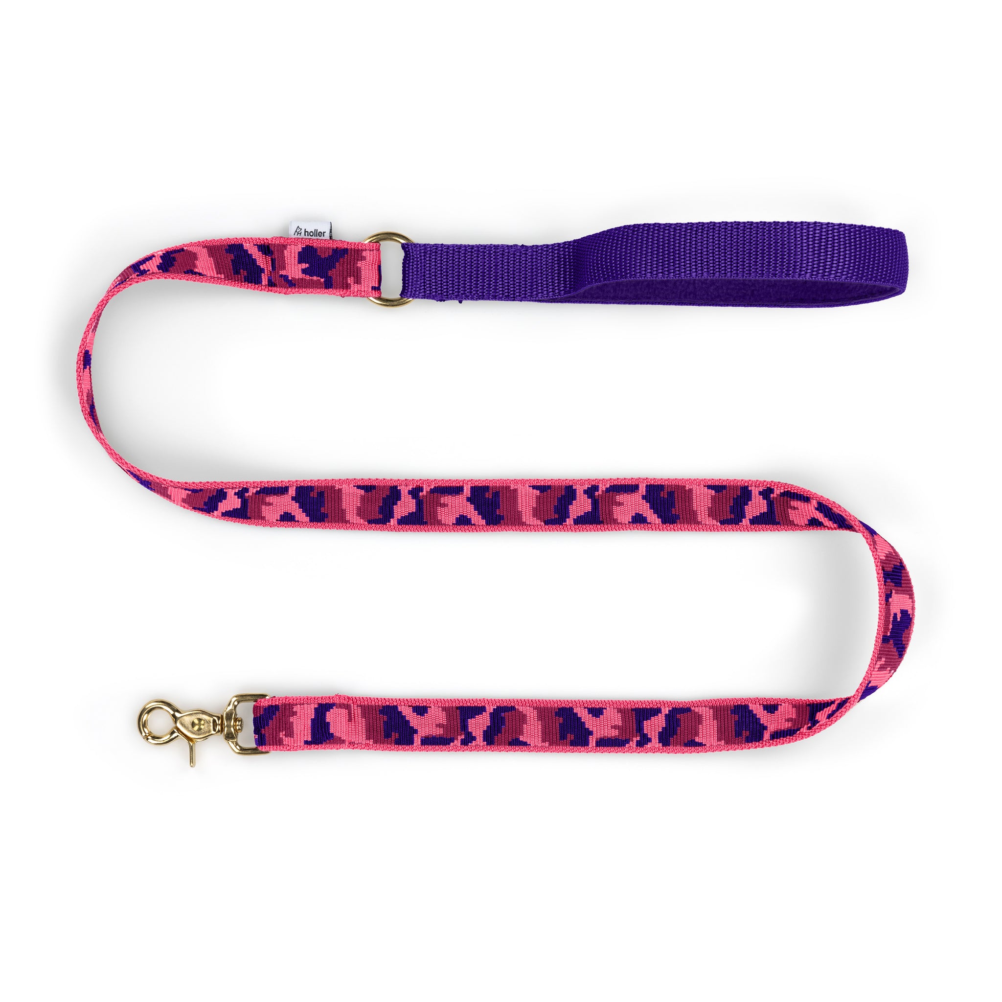 Pink Camo + Purple Lead - With Soft Fleece Lined Handle - Lead - Holler Brighton - Holler Brighton