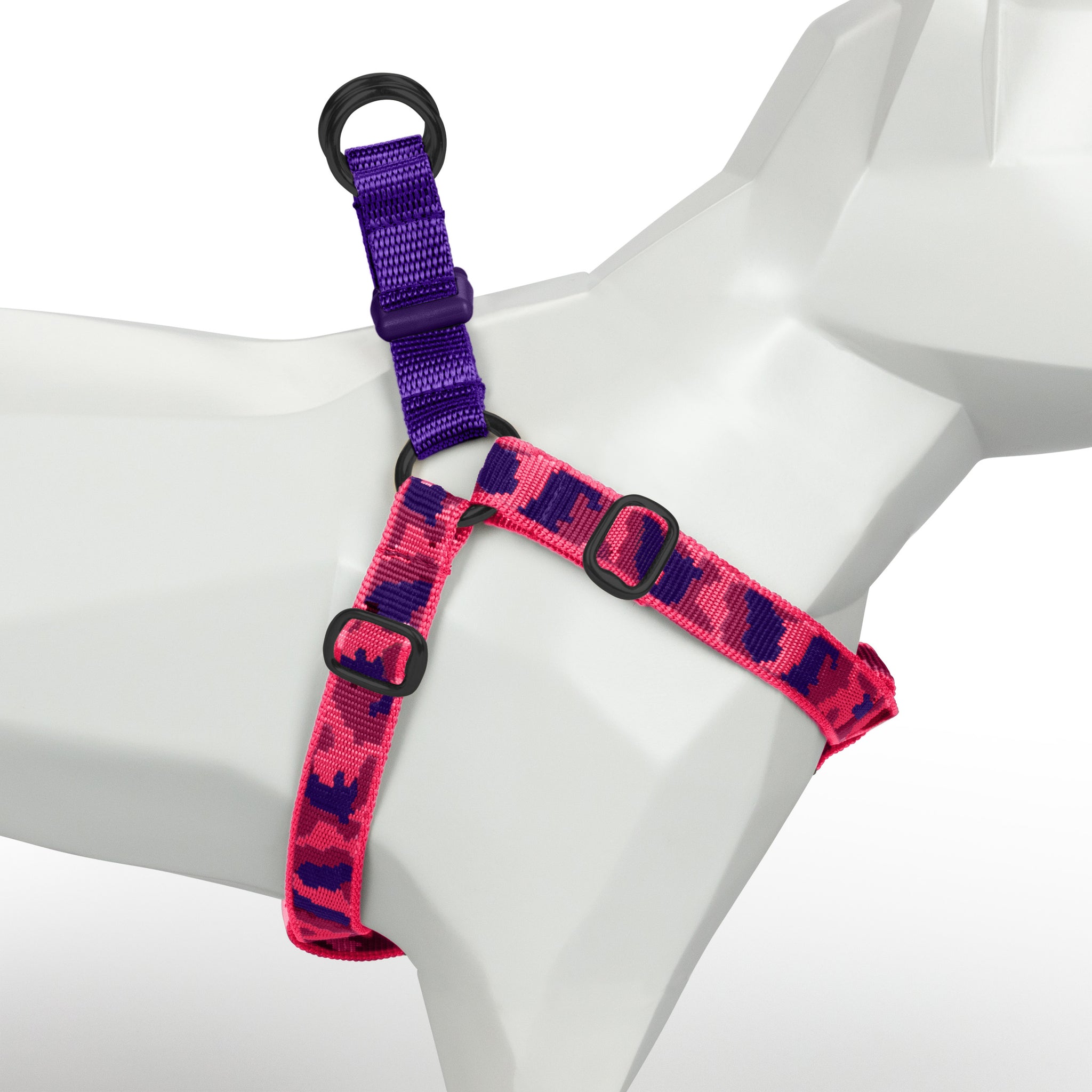 Pink Camo and Purple Custom-Made Step-in Harness - Harness - Holler Brighton - Holler Brighton