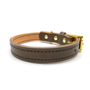 Brown - Classic Leather & Brass Collar - Collar - Holler Brighton - Seldom Found