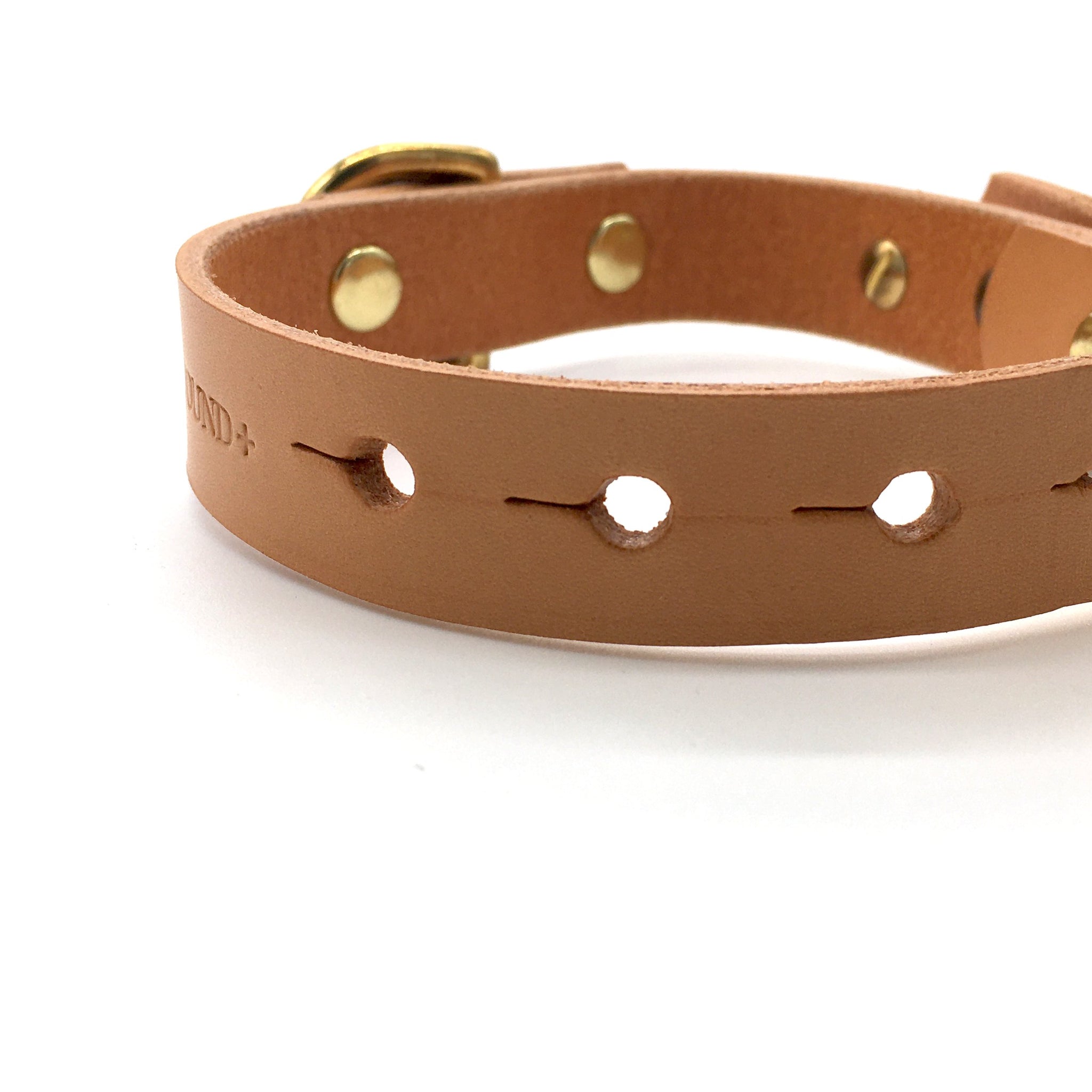 Nude Puppy Collar - Classic Leather & Brass Collar - Collar - Holler Brighton - Seldom Found