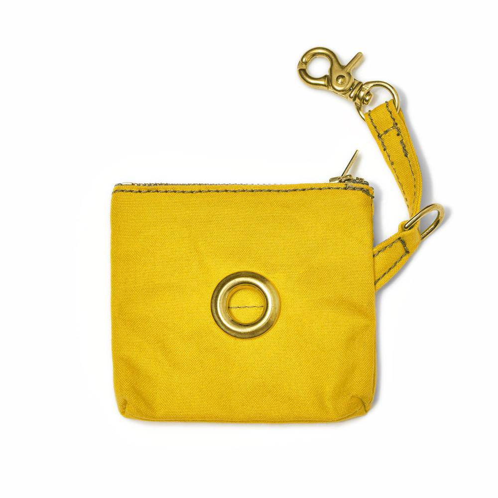 Yellow - Waxed Canvas Poo Bag holder - Holler Brighton