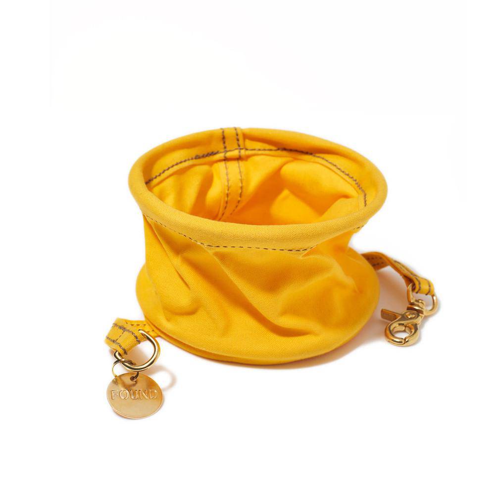 Yellow - Cotton Canvas Collapsible Water Bowl - Holler Brighton