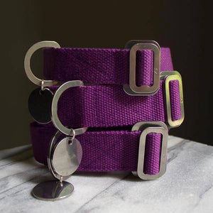 Purple - Cotton Collar + Marine Grade Steel Buckle - Holler Brighton