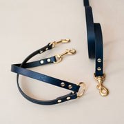 Navy - Leather Twin Lead Extension - Holler Brighton